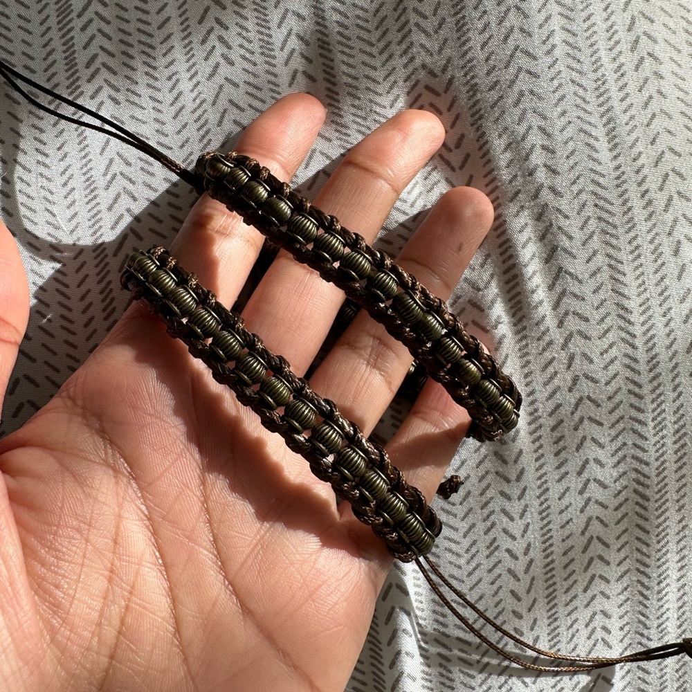 Braided bronze bracelets